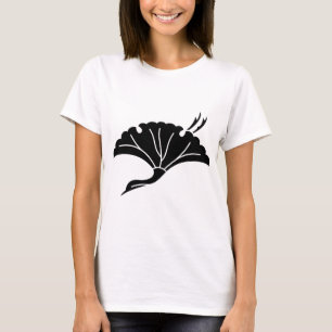 Kraanvormige Japanse notenboomblad T-shirt