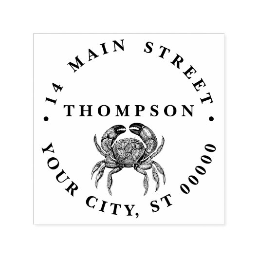  krab #1 tekening naam retouradres  zelfinktende stempel (Design)