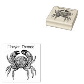 Krab #1 Tekening Naam Vintage Rubberstempel (Gestempeld)