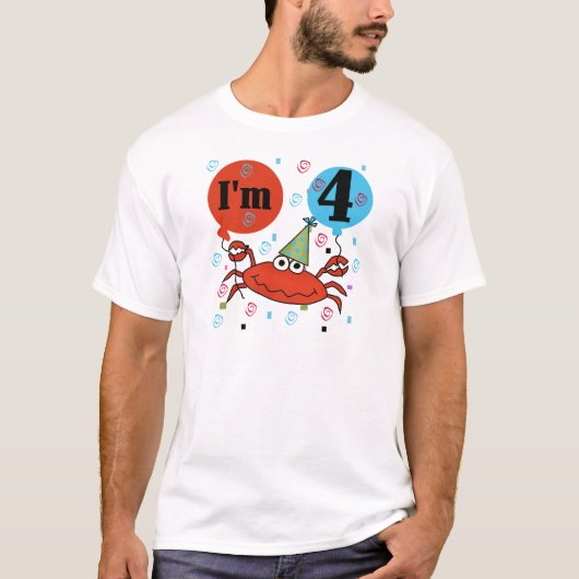 Krab 4e verjaardag Tshirts en geschenken (Voorkant)