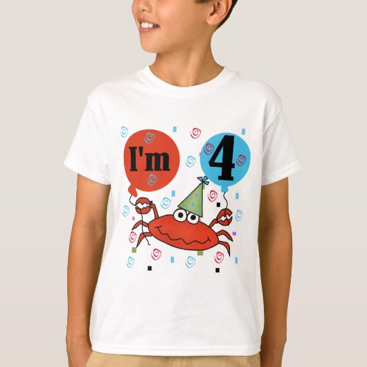 Krab 4e verjaardag Tshirts en geschenken (Voorkant)