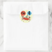 Krab 4e verjaardag Tshirts en geschenken Ronde Sticker (Tas)