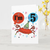 Krab 5e verjaardag Tshirts en geschenken Kaart (Gele Bloem)