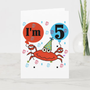 Krab 5e verjaardag Tshirts en geschenken Kaart