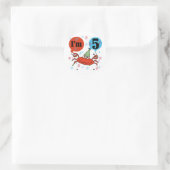 Krab 5e verjaardag Tshirts en geschenken Ronde Sticker (Tas)