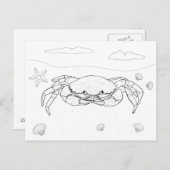 Krab Adult kleurstof Briefkaart (Voorkant / Achterkant)