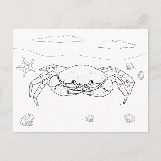 Krab Adult kleurstof Briefkaart (Voorkant)