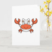 Krab als kok met koksmuts kaart (Gele Bloem)