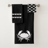 Krab Bath Black en white handdoekset Bad Handdoek (Insitu)