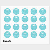 Krab bedanklabels (Blauwgroen) Ronde Sticker (Vel)