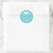 Krab bedanklabels (Blauwgroen) Ronde Sticker (Tas)