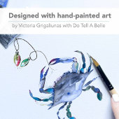 Krab Blauwe Aquarel Strand Kerstkaart