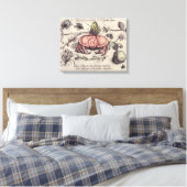Krab Botanische Insect Bloem Illustratie Canvas Afdruk (Insitu (Slaapkamer))