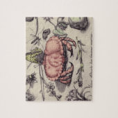 Krab Botanische Insect Bloem Illustratie Legpuzzel (Verticaal)