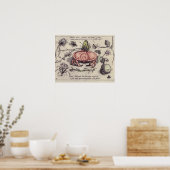 Krab Botanische Insect Bloem Illustratie Poster (Keuken)