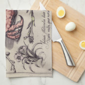 Krab Botanische Insect Bloem Illustratie Theedoek (Quarter Fold)