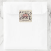 Krab Botanische Insect Bloem Illustratie Vierkante Sticker (Tas)