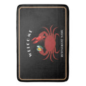 Krab Crawfish Clam Vis en zeevruchten Welkom Resta Badmat (Voorkant Verticaal)