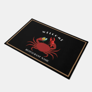 Krab Crawfish Clam Vis en zeevruchten Welkom Resta Deurmat