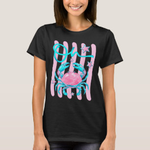 Krab Cute Preppy Strand Zomer Grappig Kust Krab T-shirt