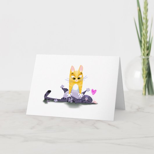 KRAB DE KUILTJES KATTEN (mat) Jeff Willis Kunst Bedankkaart (Voorkant)