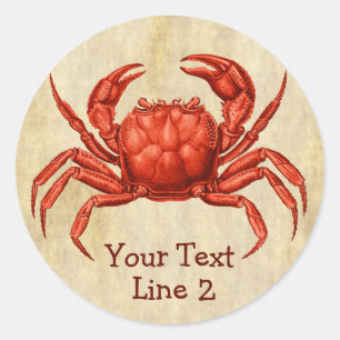  krab Design Persoonlijke tekst Ronde Sticker
