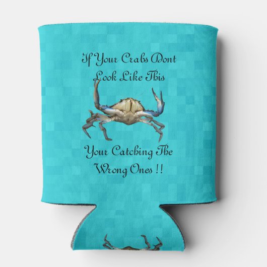 krab en grappige vangen krabben Logo, Blikjeskoeler (Achterkant)