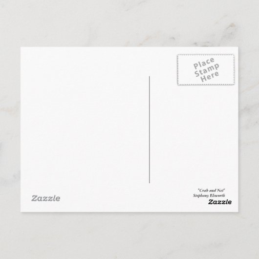 Krab en net briefkaart (Achterkant)