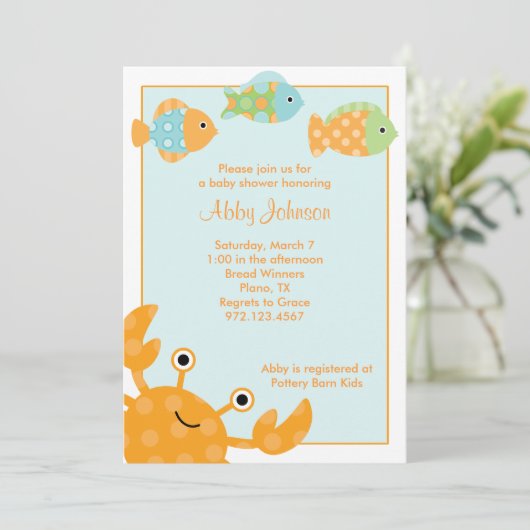 Krab en visuitvindingen kaart (Staand voorkant)