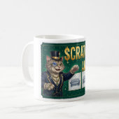 Krab en Win Kat — Grappige Loterijbiljet Kat Koffiemok (Voorkant links)