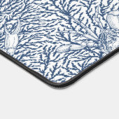 Krab en zee wiet in wit en marineblauw bureaumat (Hoek)