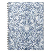 Krab en zee wiet, kustzomer in wit en nav notitieboek (Voorkant)