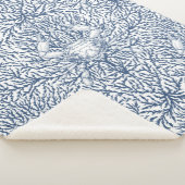 Krab en zee wiet, kustzomer in wit en nav sherpa deken (3/4)