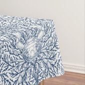 Krab en zee wiet, kustzomer in wit en nav tafelkleed (Voorbeeld)