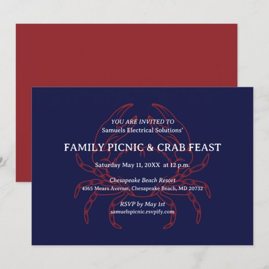 Krab Feed Party Kaart (Voorkant / Achterkant)