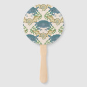 Krab Feest-Waterverf Blauwe Krabben, Pensioen Handwaaier (Achterkant)