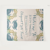 Krab Feest-Waterverf Blauwe Krabben, Pensioen Wandkleed (Voorkant (horizontaal))