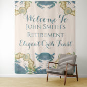 Krab Feest-Waterverf Blauwe Krabben, Pensioen Wandkleed (In situ)