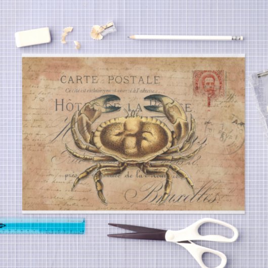  krab Frans Briefkaart Ontkoppeling weefselpap Tissuepapier (Craft)