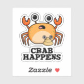 krab gebeurt grappig dier woordspeling sticker (Vel)