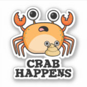 krab gebeurt grappig dier woordspeling sticker (Voorkant)