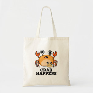 krab gebeurt grappig dier woordspeling tote bag