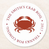 krab | Gepersonaliseerd zaadkrooster Ronde Kartonnen Onderzetter (Voorkant)