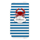 Krab Gepersonaliseerde blauwe en witte horizontale Incipio iPhone Portemonnee Hoesje (Voorkant Agenda)