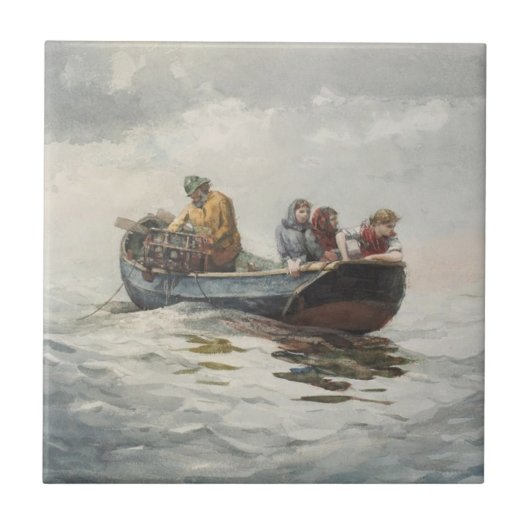 Krab Gevist (door Winslow Homer) Tegeltje (Voorkant)