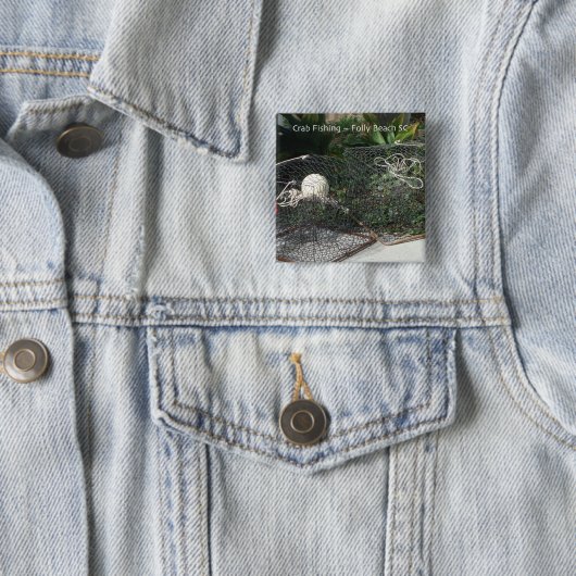 Krab Gevist Vierkante Button 5,1 Cm (In situ)