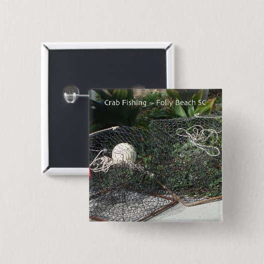 Krab Gevist Vierkante Button 5,1 Cm (Voorkant /achterkant)