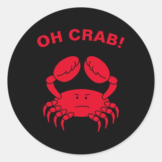 Krab Grappig Zeeleven Zee Dier Krabachtige Pun Ronde Sticker (Voorkant)
