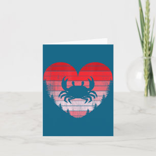 Krab hart liefde valentijnsdag vintage retro zonso kaart