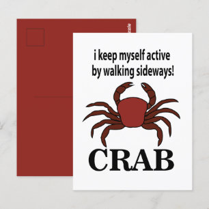 Krab Ik Blijf Actief Door Zijwaarts Te Lopen Krab Briefkaart